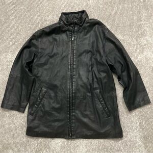 Vintage Latini Italy Leather Jacket Size 52 Black Handmade Soft Luxury 90s Y2K
